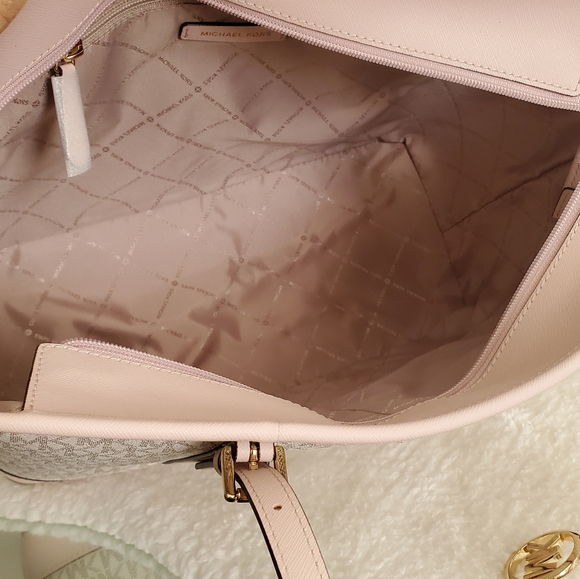 New 🎀 MICHAEL KORS Purse Set Tote LG Vanilla & pink - Picture 6 of 15
